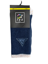 Load image into Gallery viewer, LONG BLUE/CREAM OZTAG SOCKS (LONG)