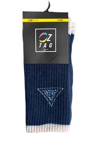 LONG BLUE/CREAM OZTAG SOCKS (LONG)