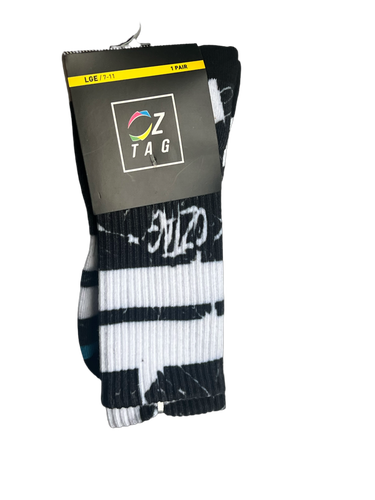 BLACK/WHITE/BLUE OZTAG SOCKS (LONG)