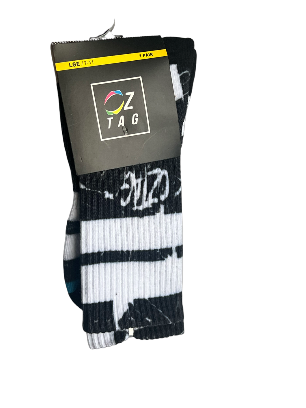 BLACK/WHITE/BLUE OZTAG SOCKS (LONG)