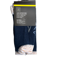 Load image into Gallery viewer, LONG BLUE/CREAM OZTAG SOCKS (LONG)